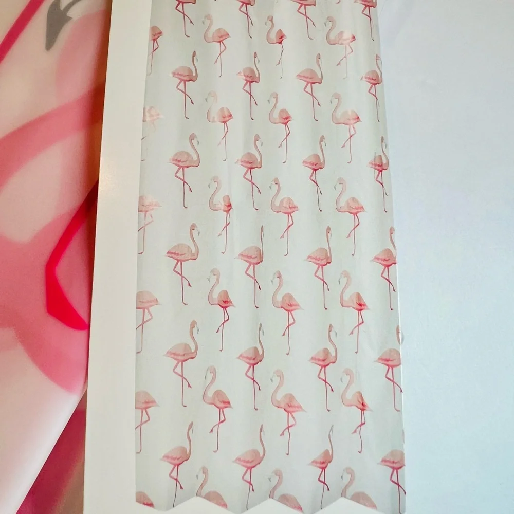 Bright Pink Flamingo Peva Shower Curtain Tropical Summer